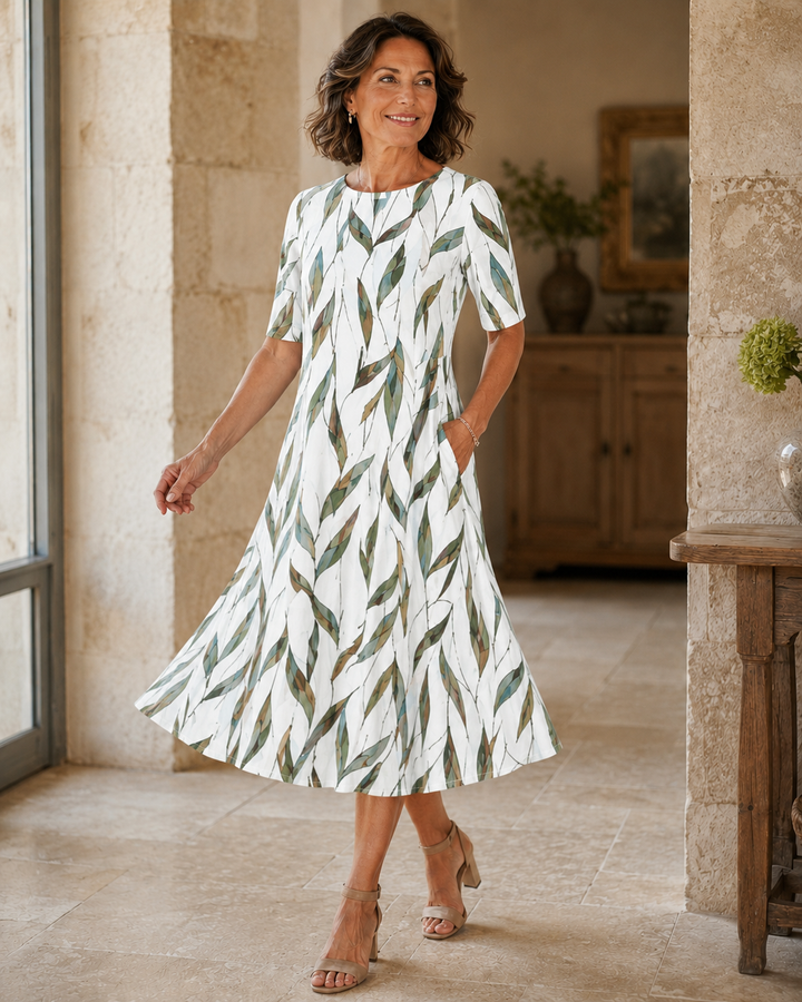 Hestia - Vestido midi floral suave al tacto