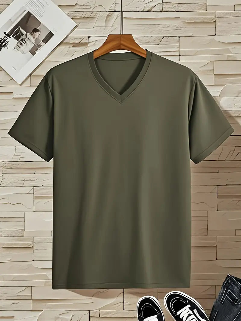 Trevor - Playera de cuello en V suave al tacto