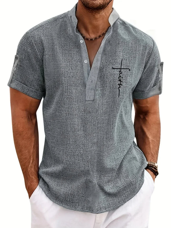Harlan - Camisa texturizada de cuello alto