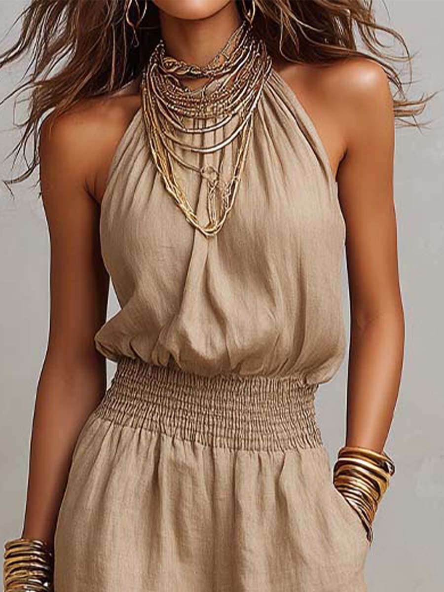 Elenie - Enterizo ligero con cuello halter