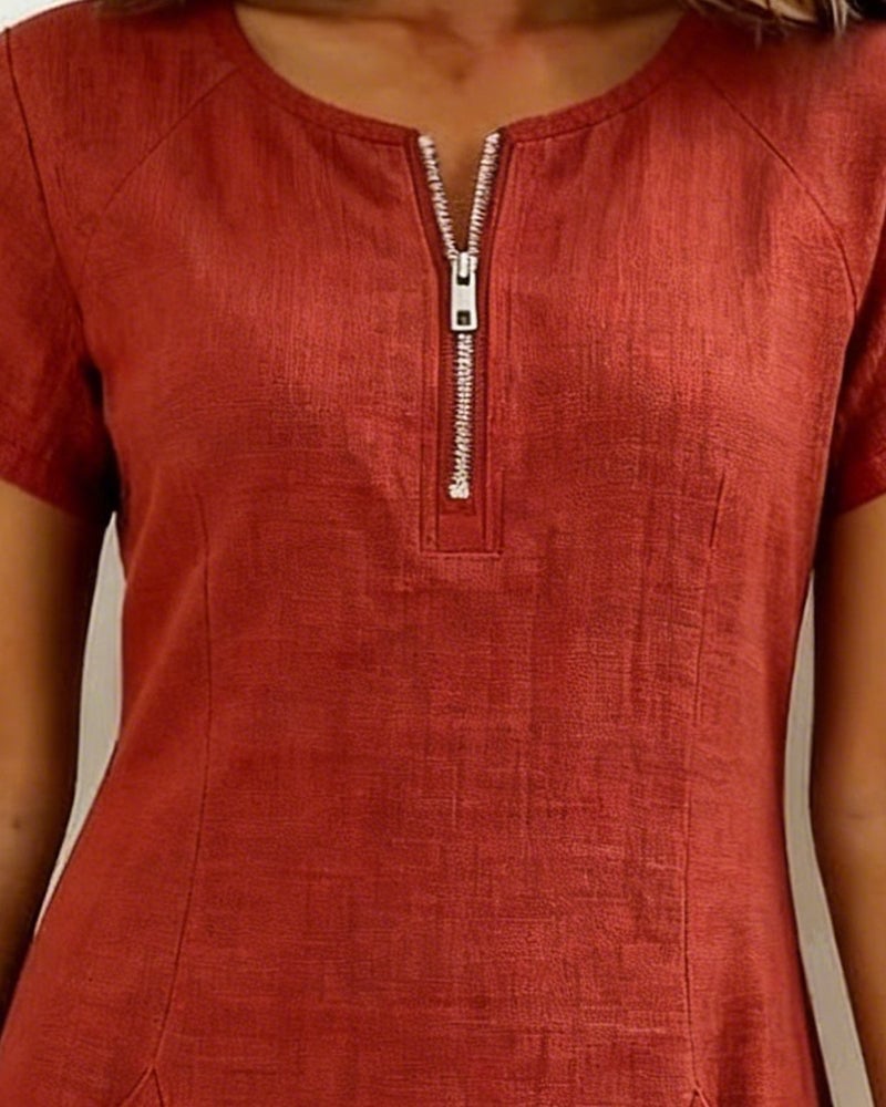 Girella - Vestido corte A de lino fresco