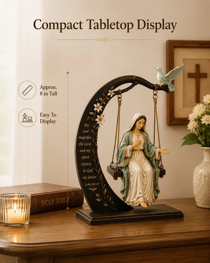 Calienne - Estatua de mesa de Nuestra Señora en columpio
