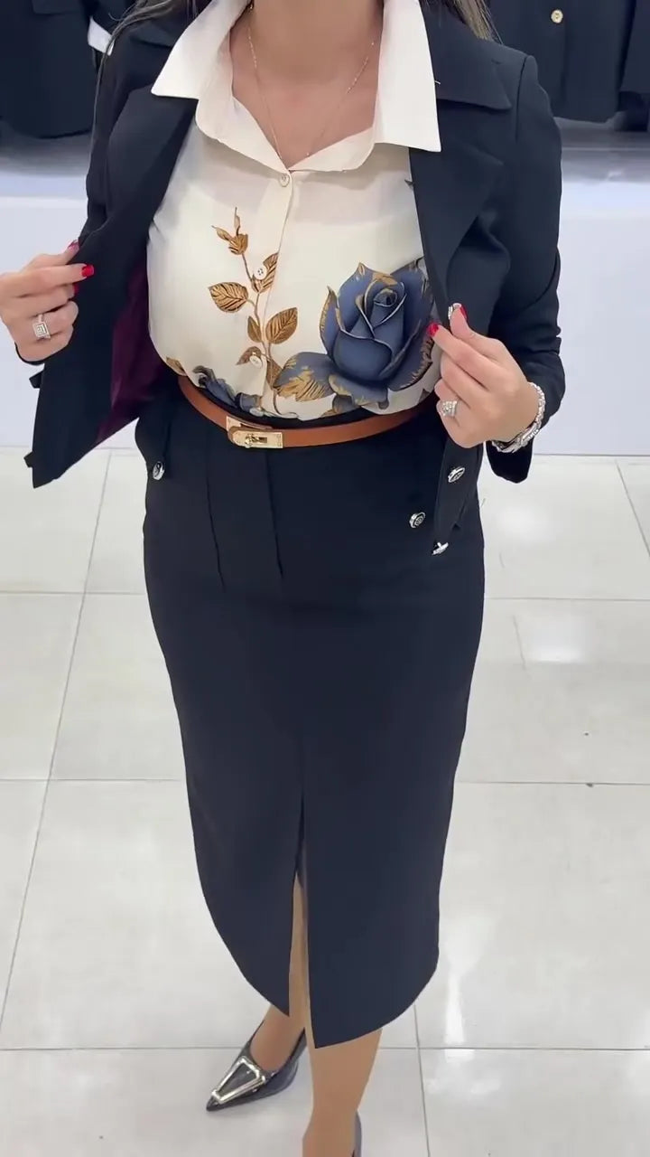 Xavina - Conjunto de blazer y falda hecho a la medida