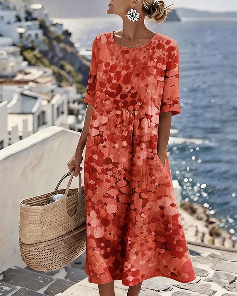 Adria - Vestido midi de corte en A de tacto suave