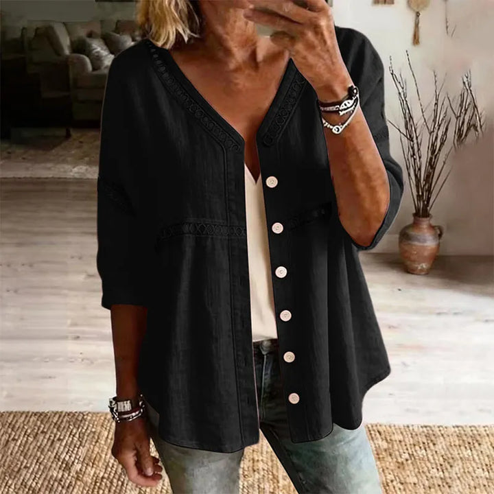 Ardena - Blusa bordada con botones