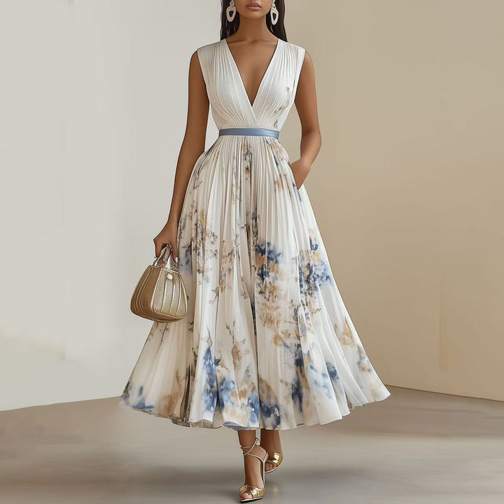 Nadia - Vestido midi plisado floral