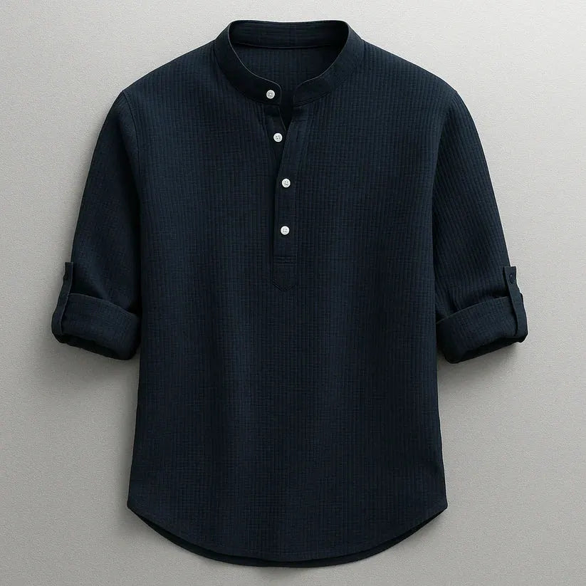Jarvis - Camiseta Henley texturizada