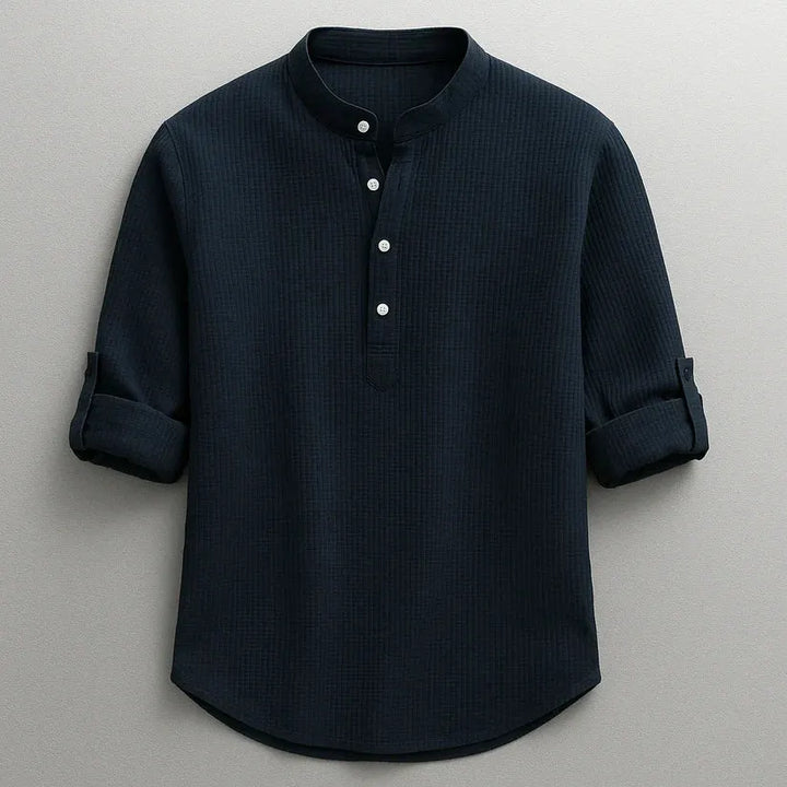 Jarvis - Camiseta Henley texturizada