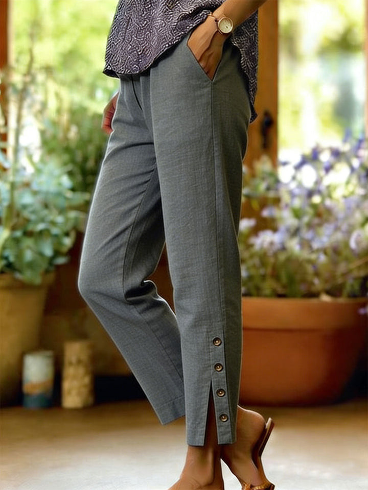 Bellamy - Pantalón tobillero con detalle de botón