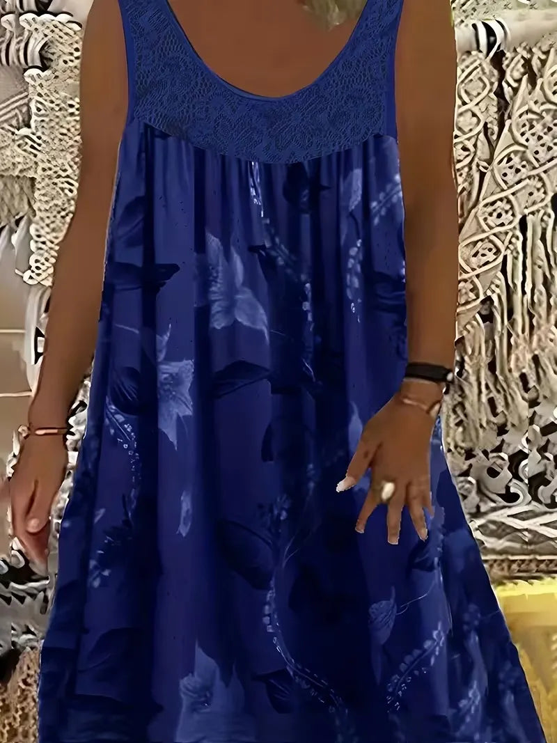 Ariadne - Vestido de silueta recta con estampado floral elegante