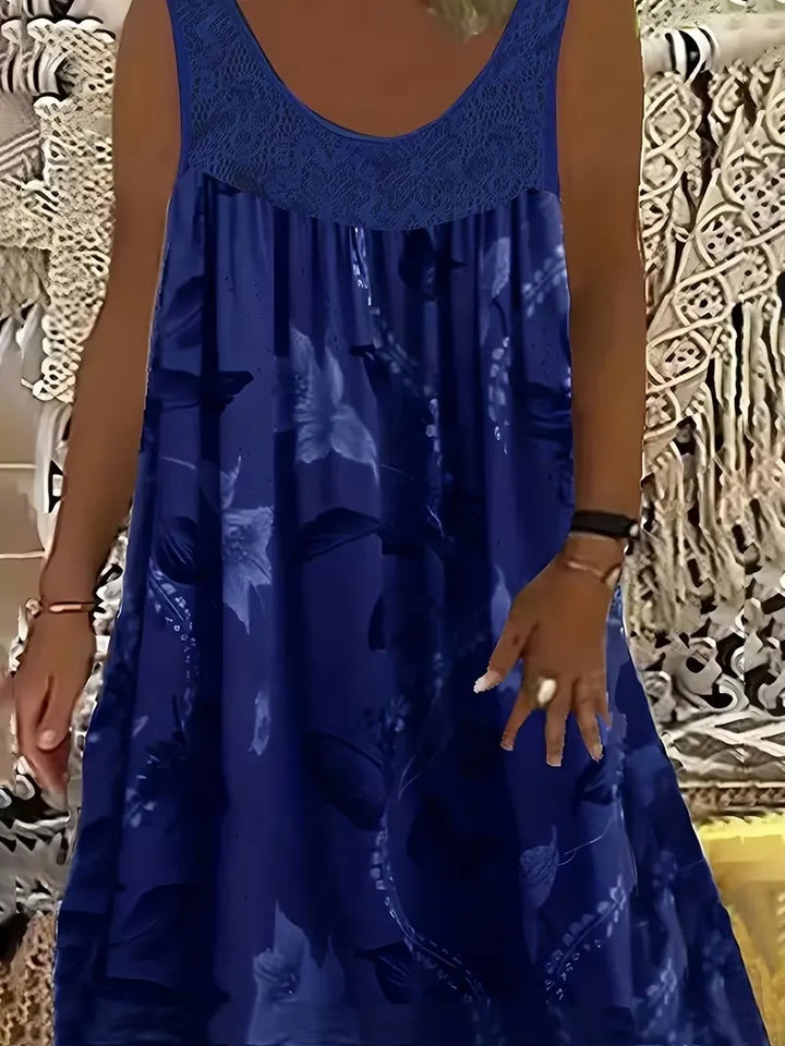 Ariadne - Vestido de silueta recta con estampado floral elegante