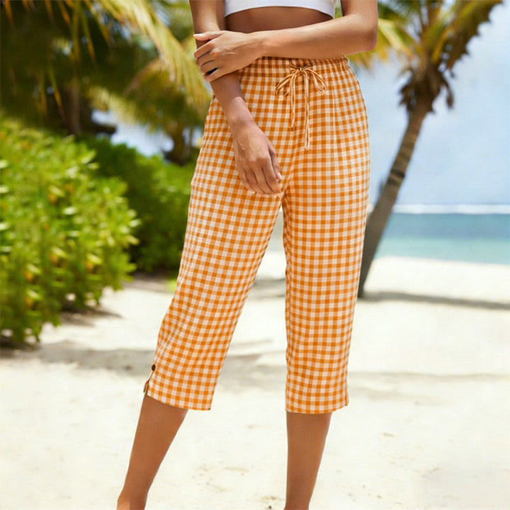 Eliska - Shorts casuales de cuadros