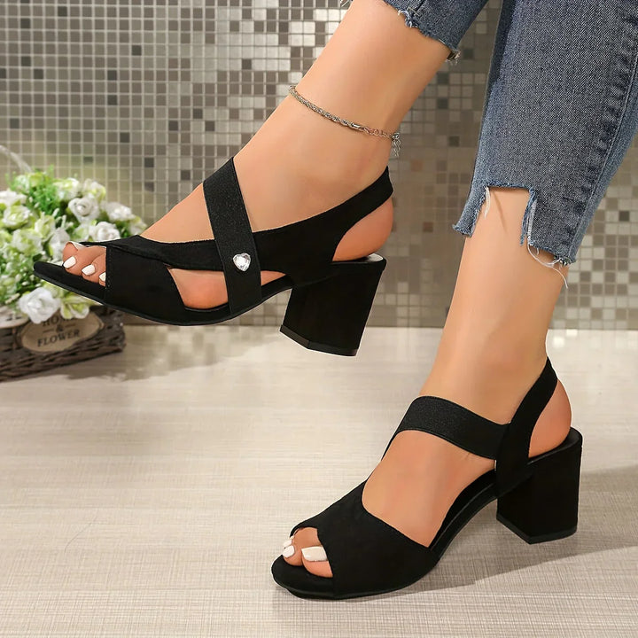 Lurene - Tacones acolchados de tacón cuadrado