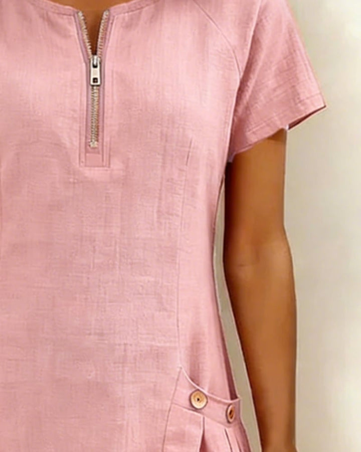 Girella - Vestido corte A de lino fresco