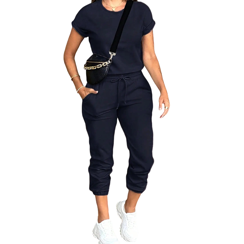 Tovelle - Conjunto de top casual y pantalón jogger