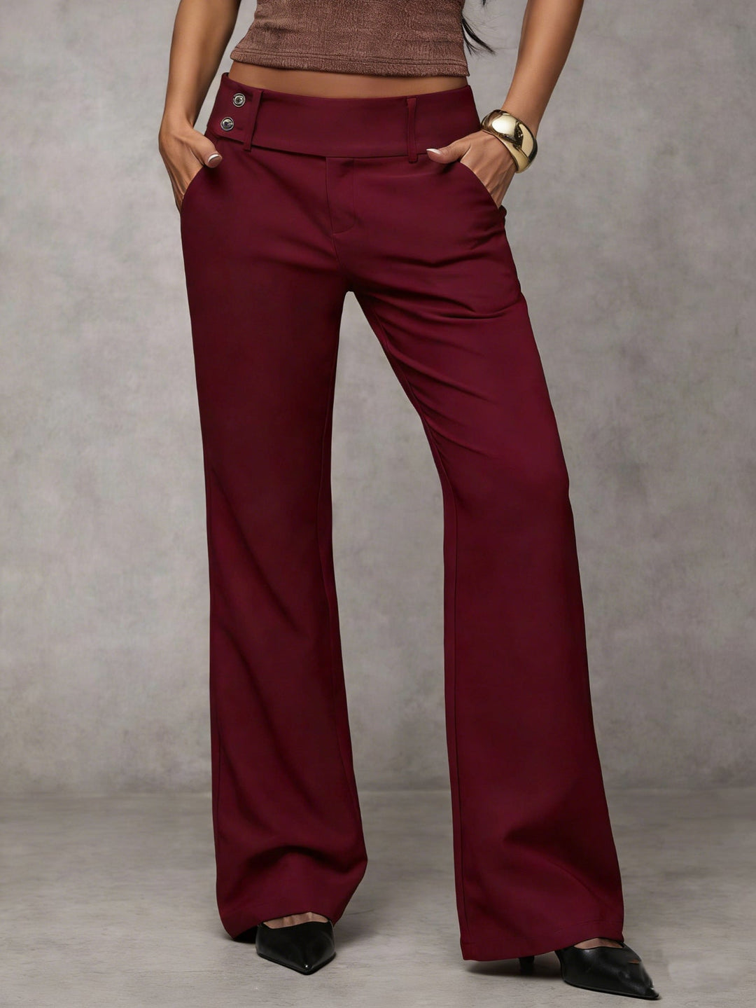 Venetia - Pantalones palazzo de tiro alto y fluidos