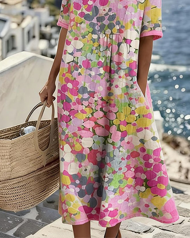 Adria - Vestido midi de corte en A de tacto suave