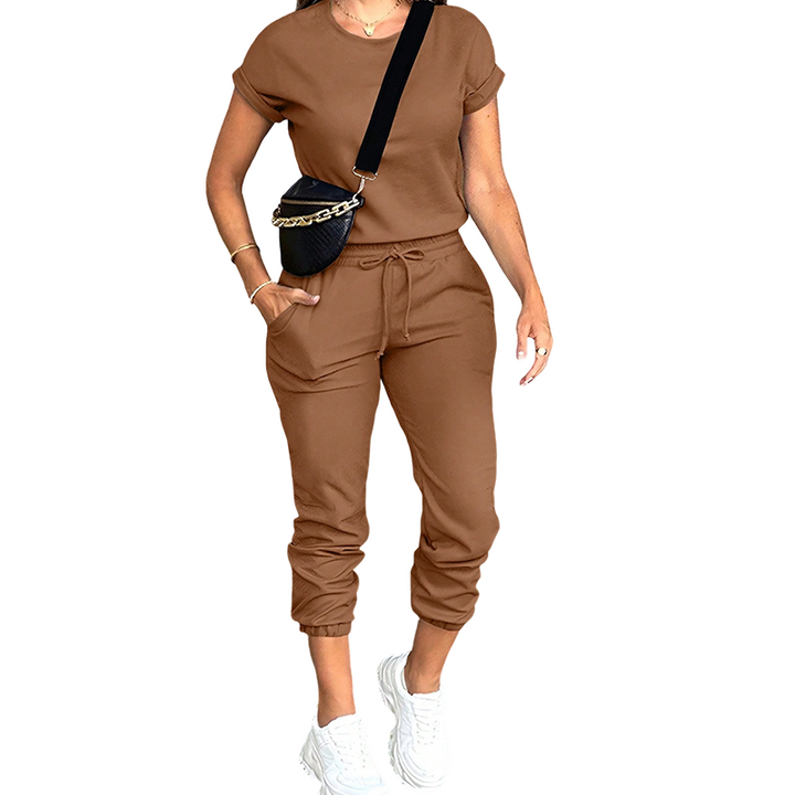 Tovelle - Conjunto de top casual y pantalón jogger