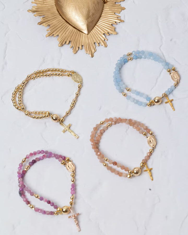 Farah - Pulsera de cuentas con cruz