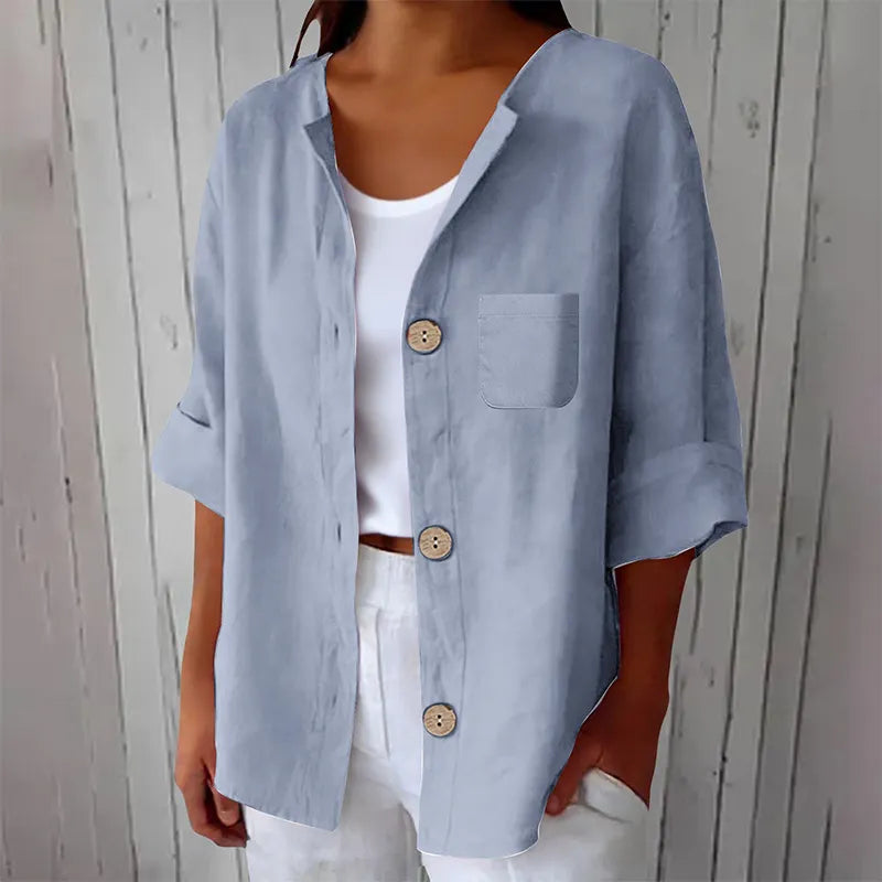 Azelia - Camisa de verano de corte holgado y tacto suave