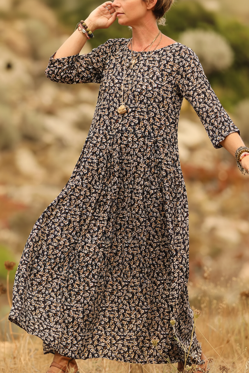 Griselda - Vestido largo plisado casual