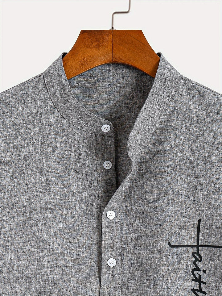 Harlan - Camisa texturizada de cuello alto