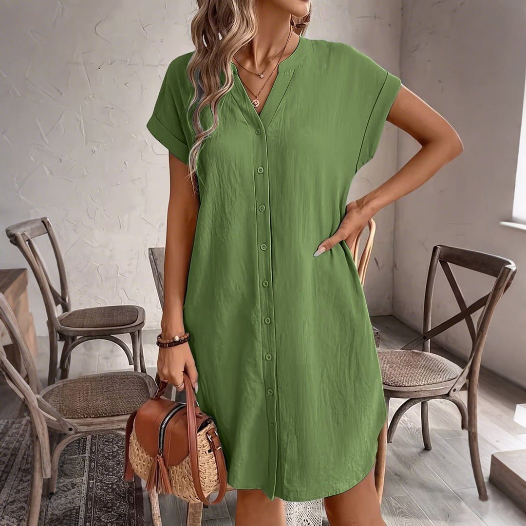 Ainslea - Vestido camisero mini texturizado