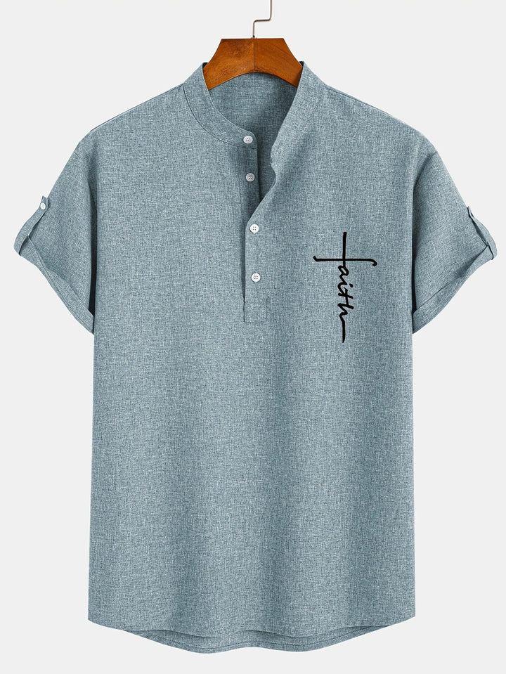 Harlan - Camisa texturizada de cuello alto