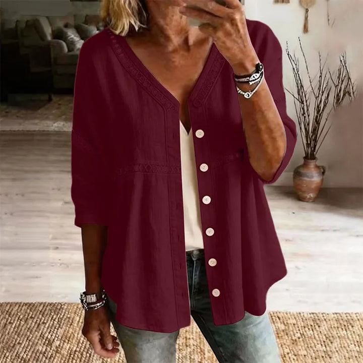 Ardena - Blusa bordada con botones