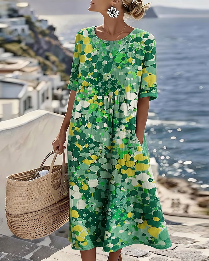 Adria - Vestido midi de corte en A de tacto suave