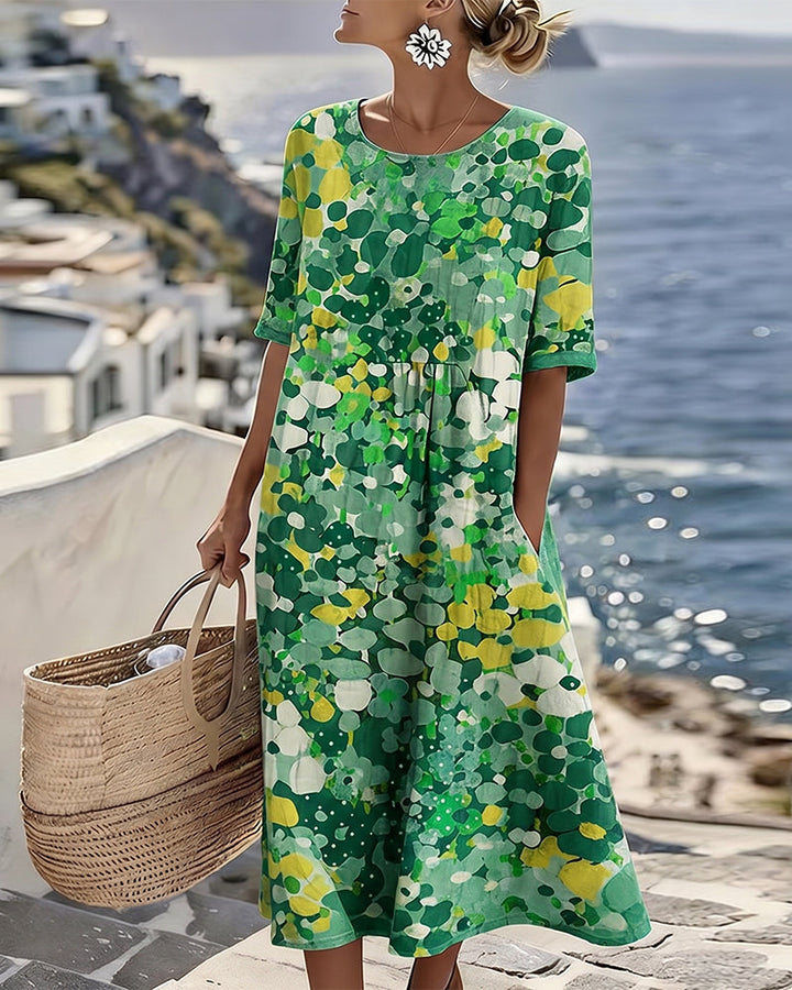 Adria - Vestido midi de corte en A de tacto suave