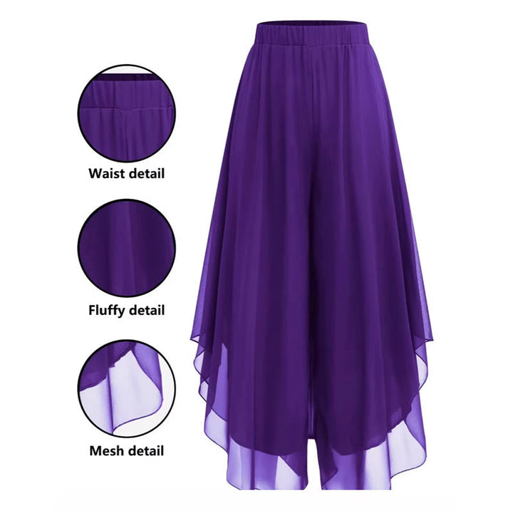 Hope - Pantalón palazzo con superposición de Chiffon