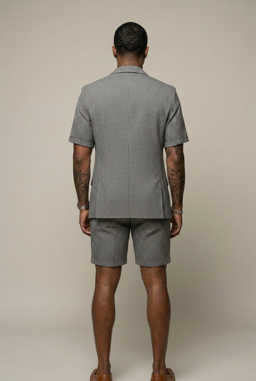 Rufus - Conjunto sastrero de blazer y shorts a cuadros