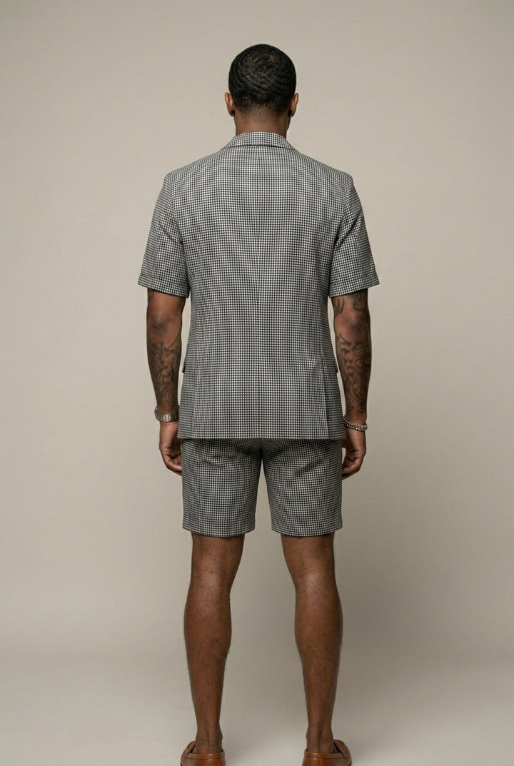 Rufus - Conjunto sastrero de blazer y shorts a cuadros