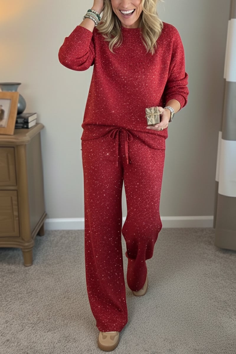 Celia - Coordinado de saco y pantalón con acabado brillante