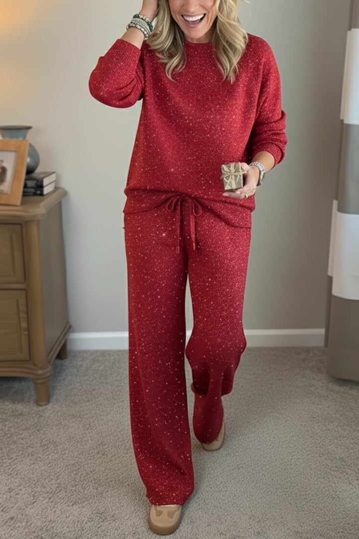Celia - Coordinado de saco y pantalón con acabado brillante