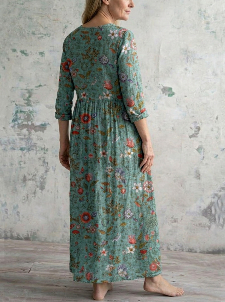 Irinae - Vestido maxi floral de tacto suave