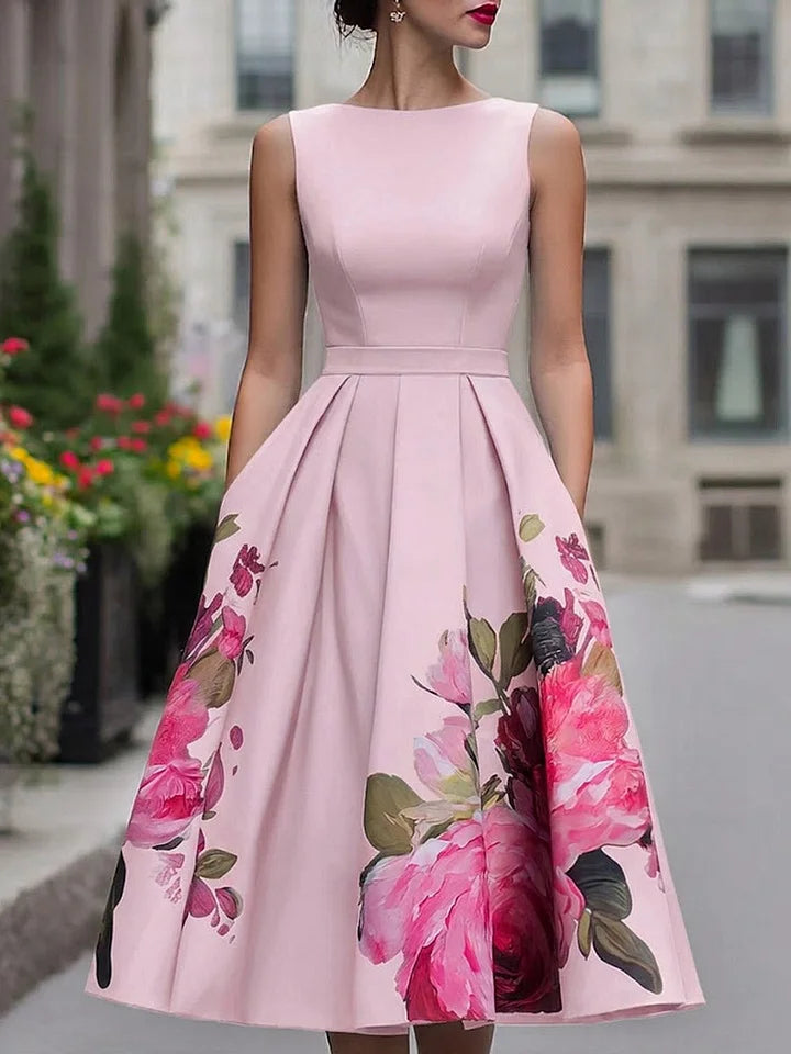 Xavia - Vestido midi elegante con corte aflorado