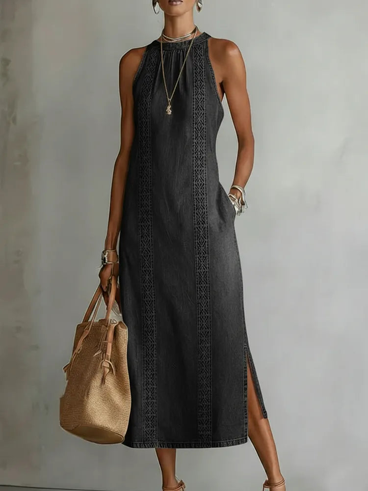 Lilias - Vestido vintage de tacto suave