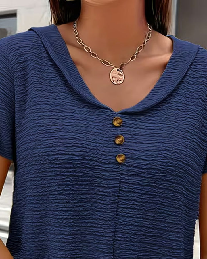 Quintessa - Blusa de escote en V con botones
