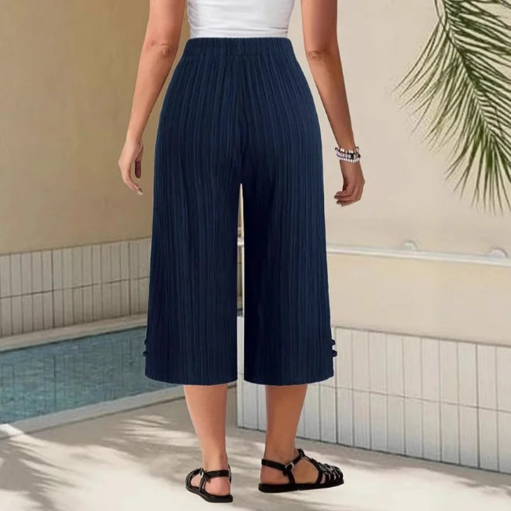 Bexara - Pantalón culotte plisado de pierna ancha