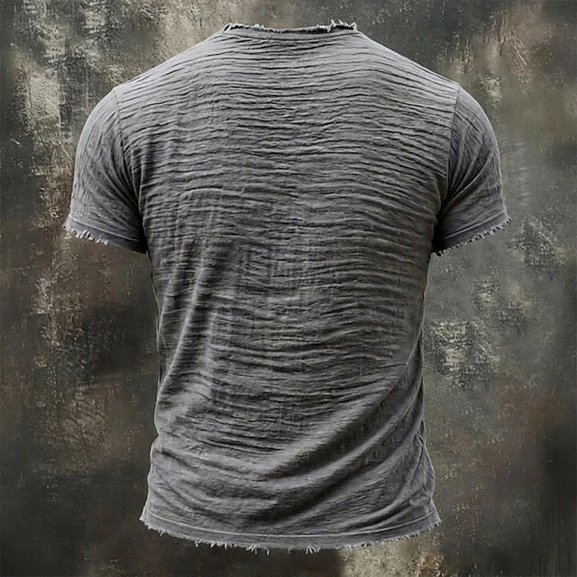 Jarrett - Playera de cuello en V texturizada