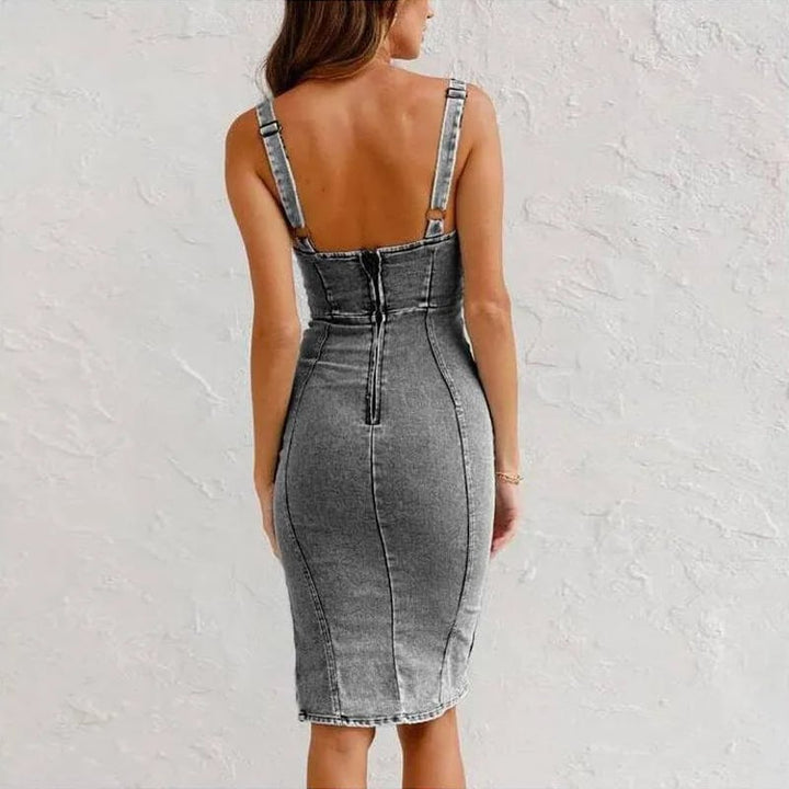Arisa - Vestido midi entallado con abertura