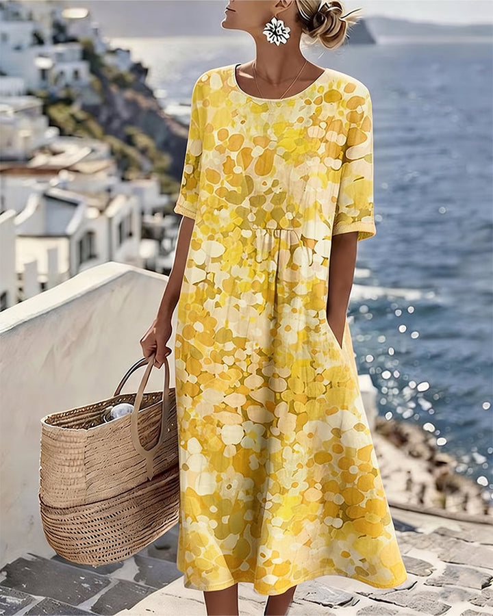Adria - Vestido midi de corte en A de tacto suave