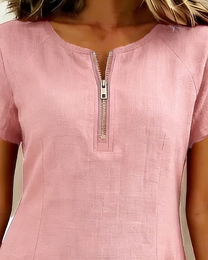 Girella - Vestido corte A de lino fresco