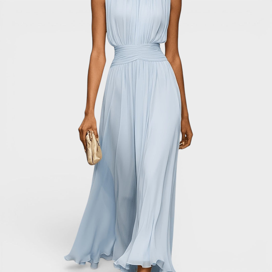 Evadne - Vestido midi drapeado premium