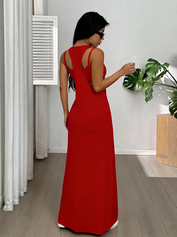 Evania - Maxivestido de dos piezas con capas
