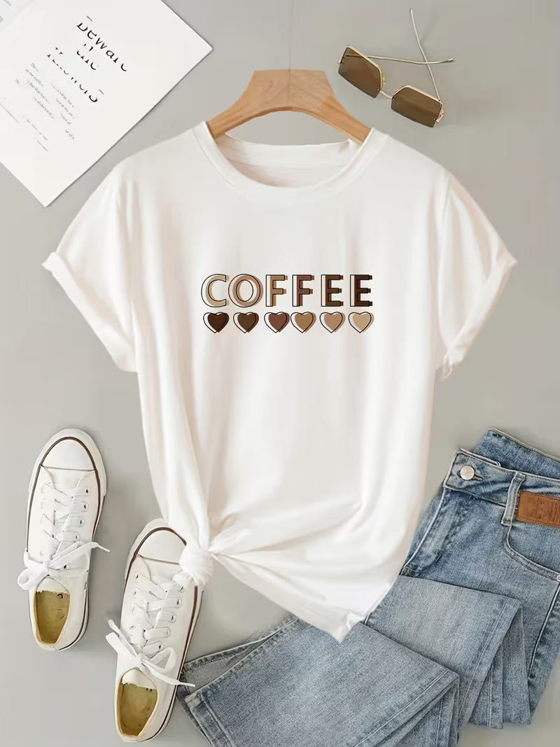 Sarai - Playera gráfica Corazón de Café
