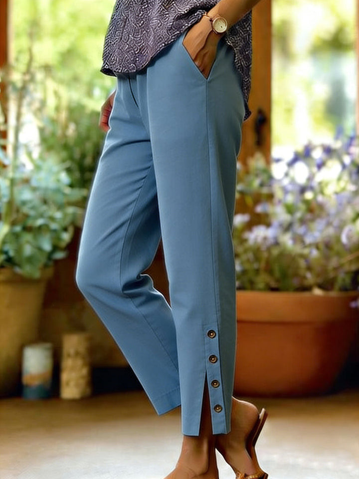 Bellamy - Pantalón tobillero con detalle de botón
