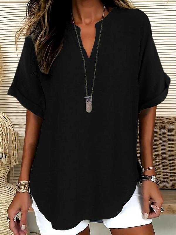 Xalina - Blusa de escote con muesca y tacto suave